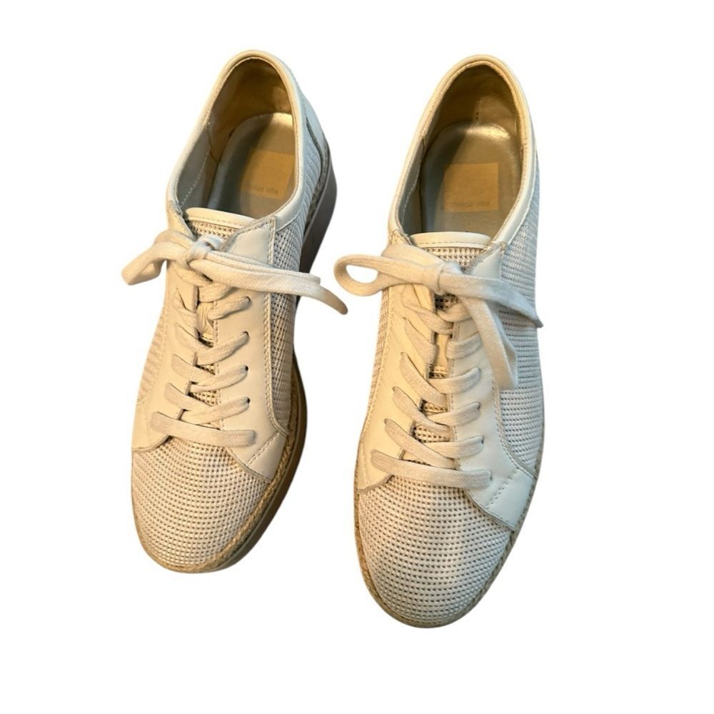 Dolce Vita Telah Ivory Mesh & Leather Platform Sneakers – Size 9.5